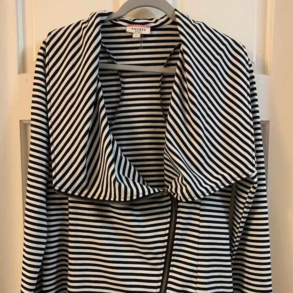 Andree by Unit Striped Zip-up Jacket Sz Medium